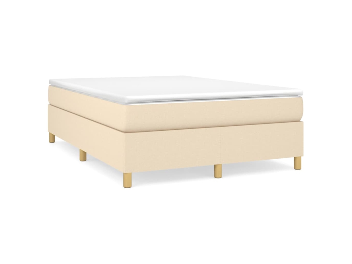 Estrutura de Cama com Molas Tecido Cor Creme MAISON EXCLUSIVE (140x200 cm)
