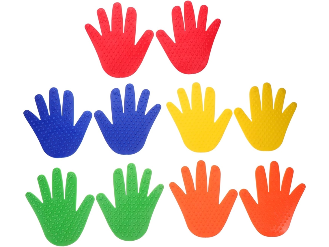 Conjunto De 5 Pares De Marcadores Sensoriais Em Pvc Com Formato De Mão