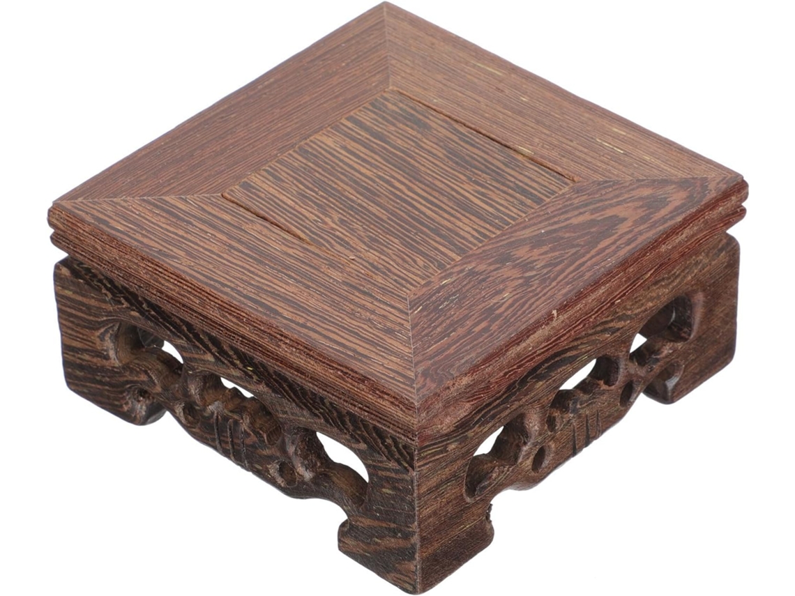 Suporte Madeira Estátua Decorativa Robusto Antiguidades Bules Design Simples Decoração Buda Base Cor Café Chá GOKOCO