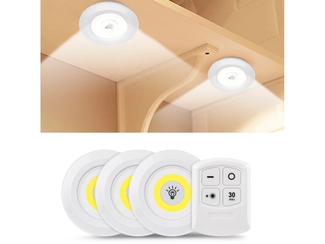 Refletor Led, 3 Unidades, Comando Remoto, Para Destaque Em Teto, Jardim, Fachada Ou Áreas Exteriores