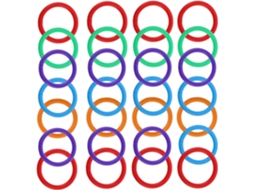 Argola de corrente de plástico Healvian, diâmetro interno de 28 mm, pacote com 100 unidades, argola Duplo, data