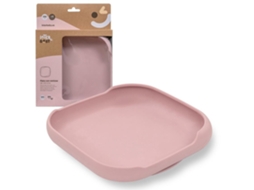Prato De Silicone Com Ventosa Rosa Escuro