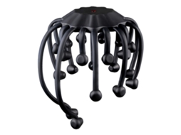 Massagemador De Cabeça Polvo Preto 15 Cabeças Recarregável, Vibração, Bluetooth, Infravermelho Inteligente, Alivia Estresse Sfushos