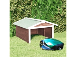 Vidaxl Abrigo P/ Cortador De Relva 72x87x50 Cm Abeto Mocca E Branco