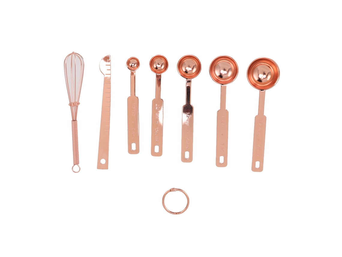 Colheres Medidas LAXISCREED 7 em 1 Aço Inox Ouro Rosa