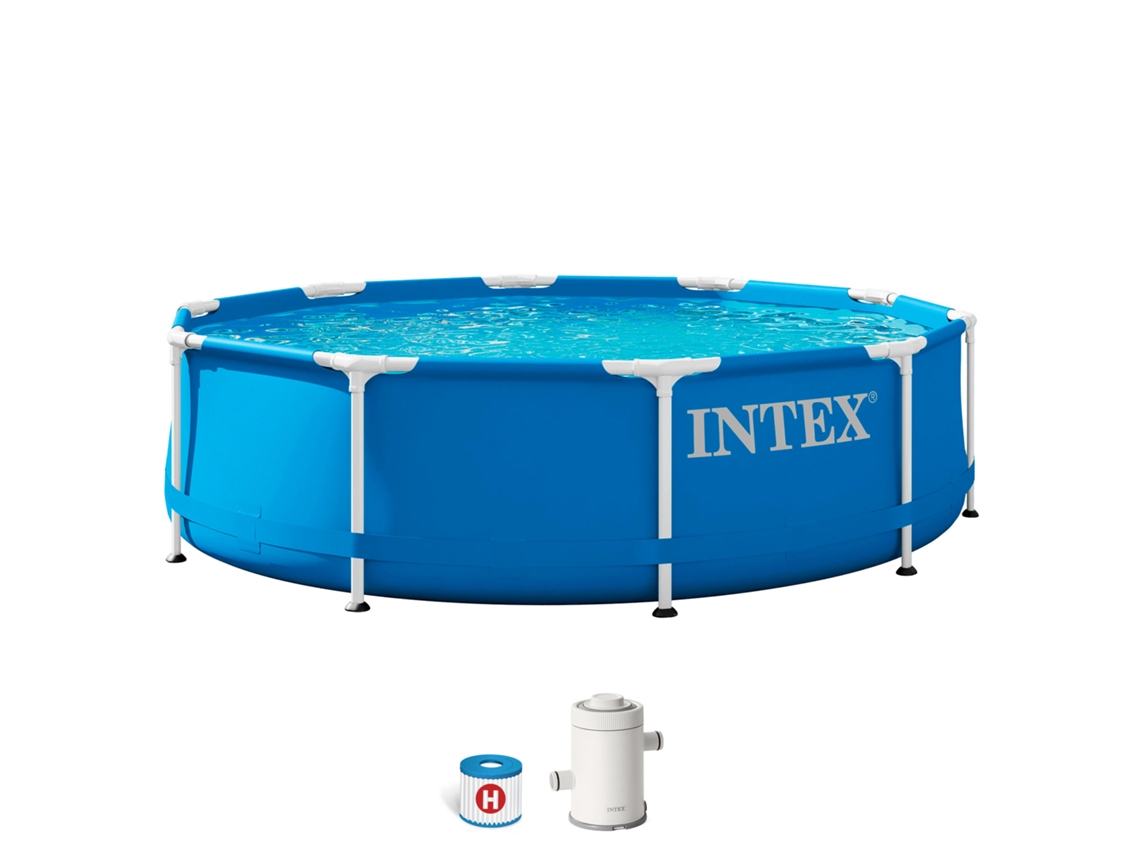 Piscina com Bomba INTEX Metal Frame Redonda (Azul - 305x76cm - 4485L)