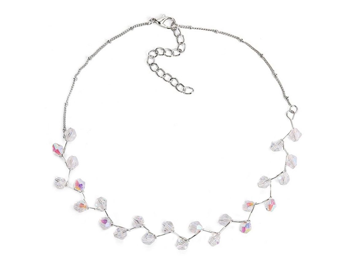 Colar De Mulher Pendente Strass Acessório Fashion