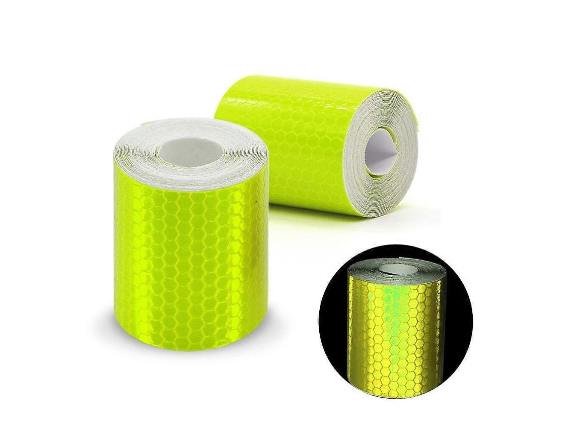 Rebe-2 Rolos De Fita De Vinil Autoadesivo 3m X 50mm, Reflexiva Prismática De Alta Intensidade, Segurança/marcação, Amarela