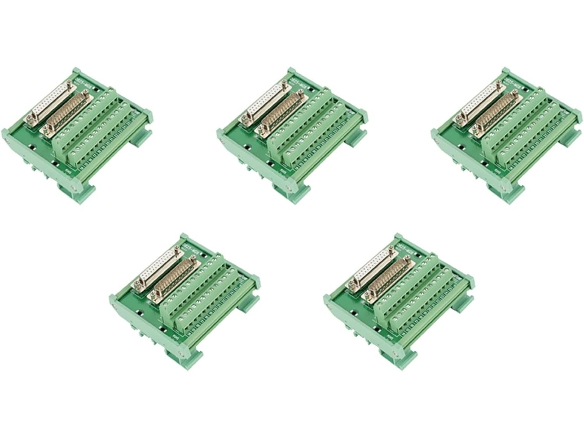 Módulo De Interface Para Trilho Din Db25 Com 5 Conectores Macho /