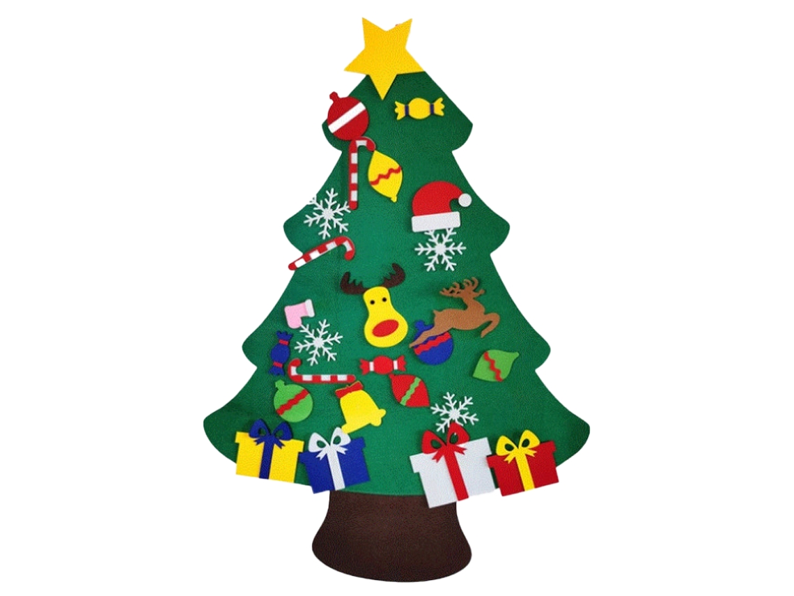 Árvore de Natal de Feltro para Crianças Decorações de Árvore de Natal para Pendurar na Parede Estilo 2