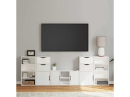 Móveis De Tv De 5 Peças Com Arrumação Madeira De Pinho Maciça Dkd Home Decor