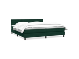 Cama com Molas/colchão 180x220 Cm Veludo Verde escuro MAISON EXCLUSIVE