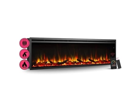 Lareira elétrica embutida preta Balderia Atalanta 72