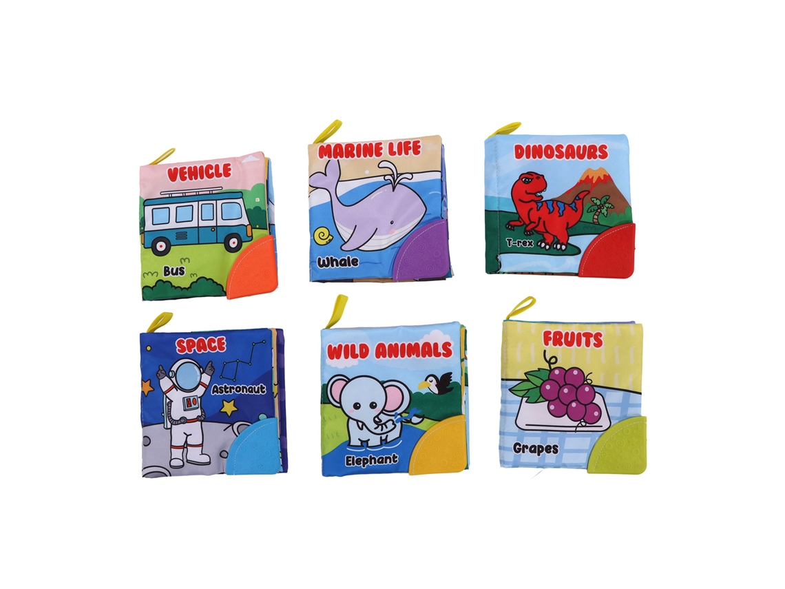 Mali 6 Livros de Tecido para Bebê Macio Educativo Infantil com Sons e Cores Vibrantes