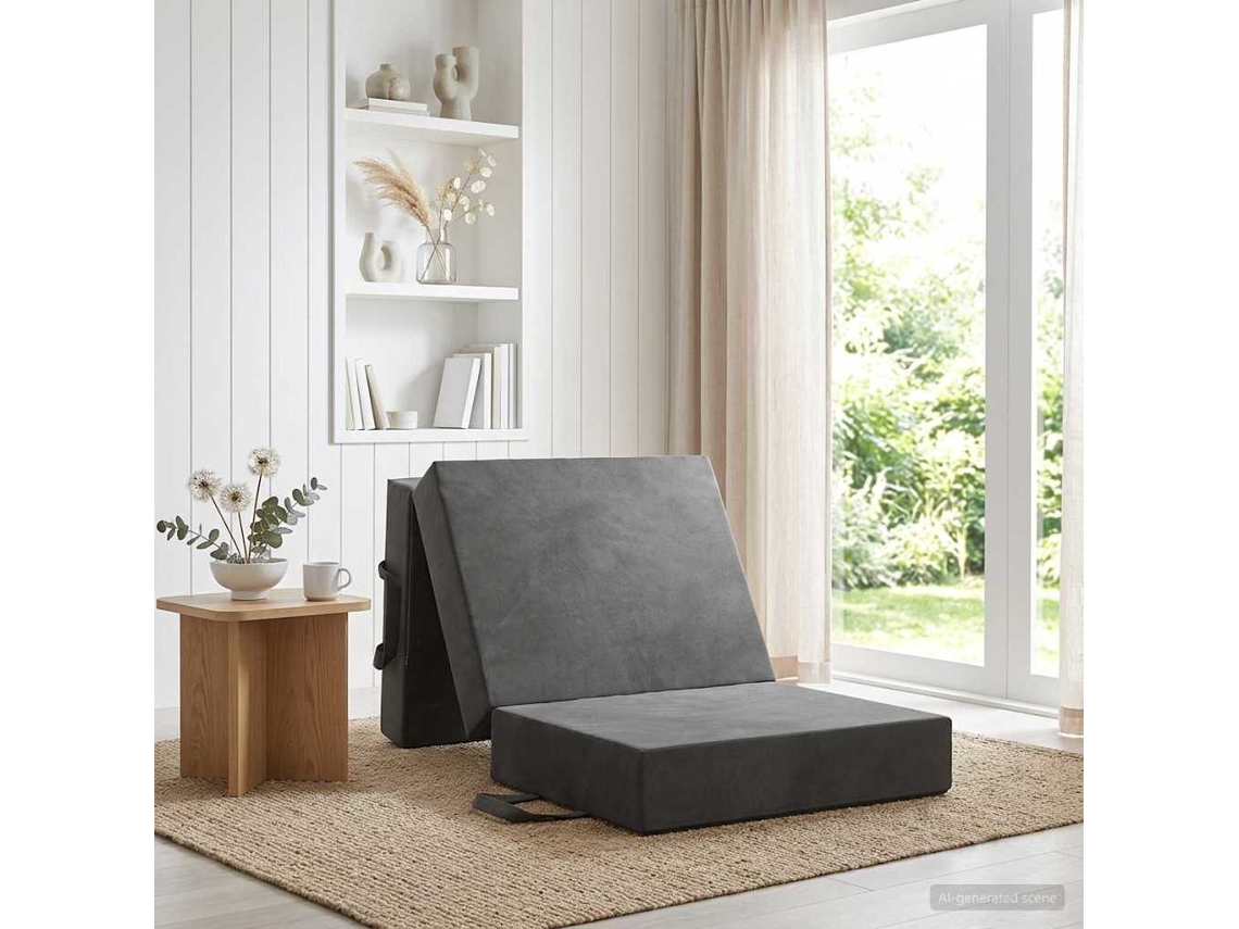 Vidaxl Sofá Cama Dobrável 75 X 63 X 45 Cm Cinzento-escuro