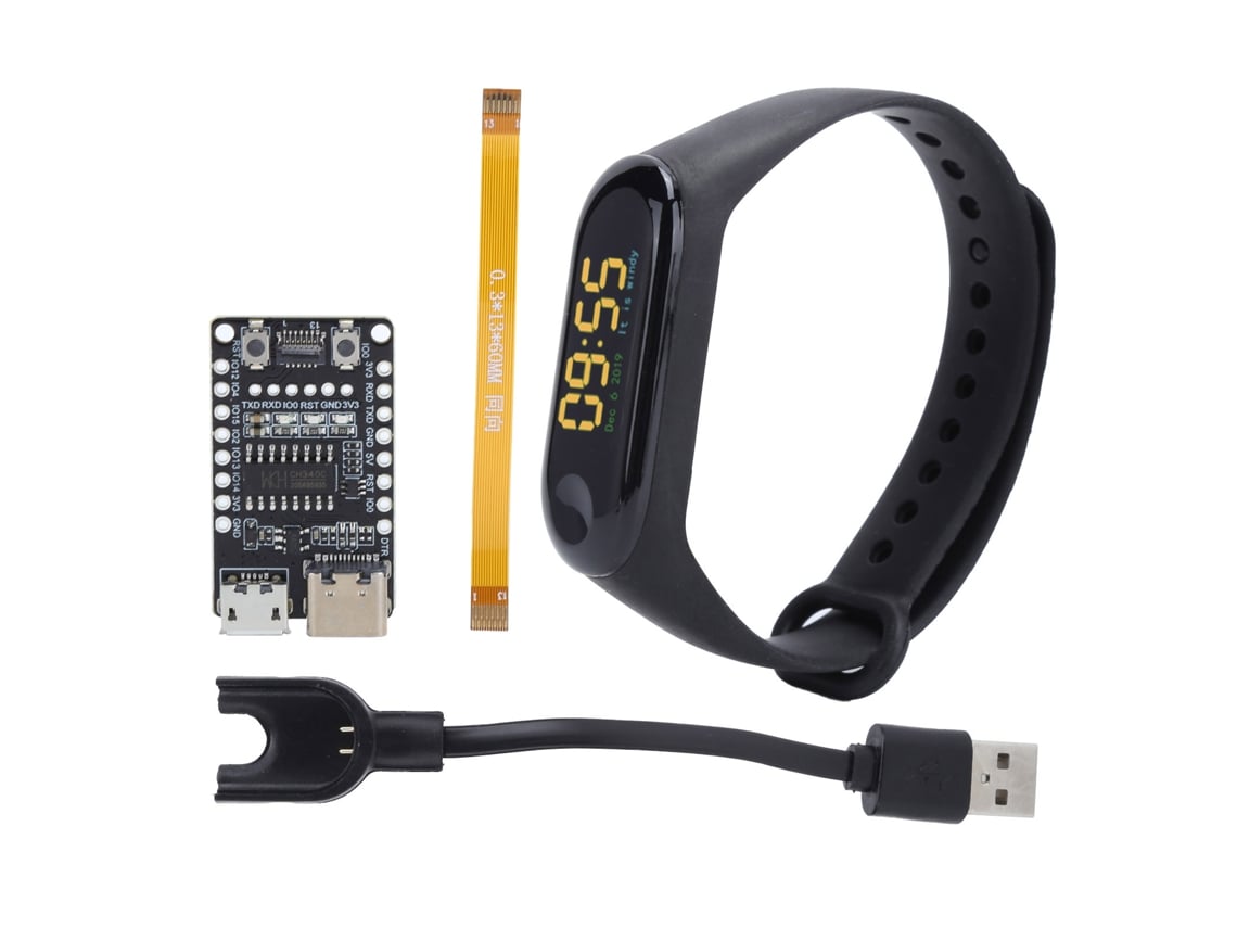 Pulseira Inteligente Diy Programável Com Tela Ips Colorida De 0.96 Polegadas E Placa De Expansão