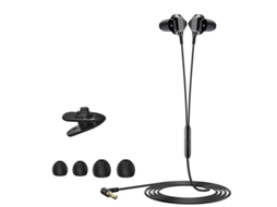 Auriculares de 3,5 Mm Volume de 90 Graus Controle com Fio In-Ear Subwoofer Música Gaming Preto