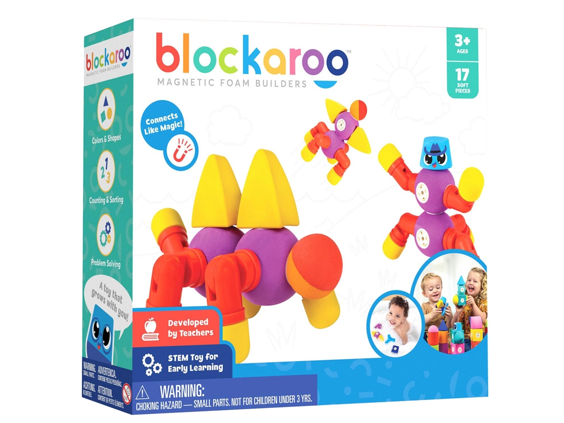 Conjunto De Blocos De Espuma Magnéticos Para Montar Animais Brinquedos Educativos Para Banho Blockaroo