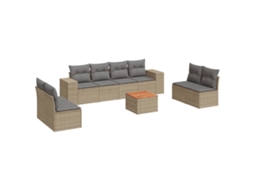 Garden Sofa Set, Garden Sofa Sets Vidaxl Bege Rattan / Vime (n/a)