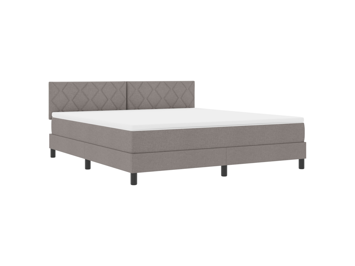 Cama Bocom Colchão Taupe Tecido Vidaxl Cinzento Fabric (180x200 Cm)