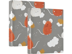Pasta Escolar Oliver Jeffers Style Mouse Rust De 1 Polegada E Meia Com 3-carimbos Prancheta Pacote 2-pasta Estética