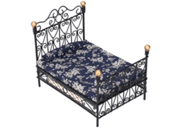 Primerox cama de Ferro Dupla Miniatura Casa de Bonecas 1:12 Princesa Decoração Prática