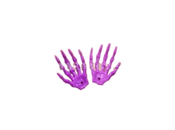 Laxiscreed Mão Esquelética Luminosa De Plástico Para Decoração De Halloween, Par De Mãos Assustadoras Roxas