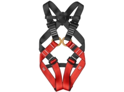 Arnés de Escalada Completo para Crianças, Poliéster, Vermelho e Preto, Tamanho L (10-14 anos)
