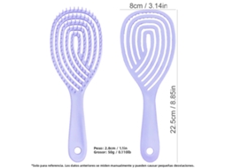 Escova de Cabelo Oca para Secagem e Massagem Rápidas do Couro Cabeludo Desembaraça os Cabelos e Cria Penteados. MDUG (roxa)