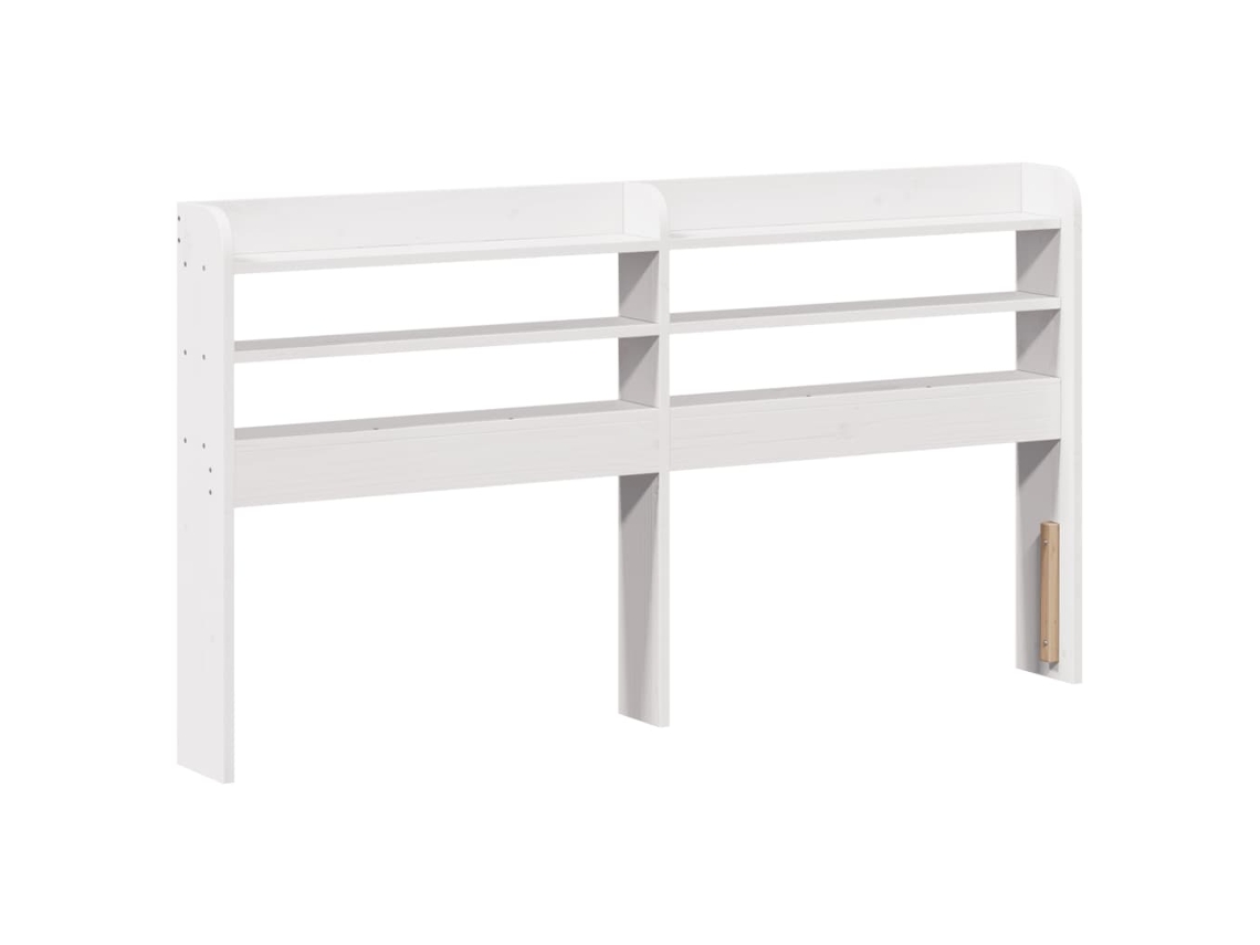 Cabeceira com Prateleiras Madeira de Pinho Maciça Branco MAISON EXCLUSIVE 140 cm