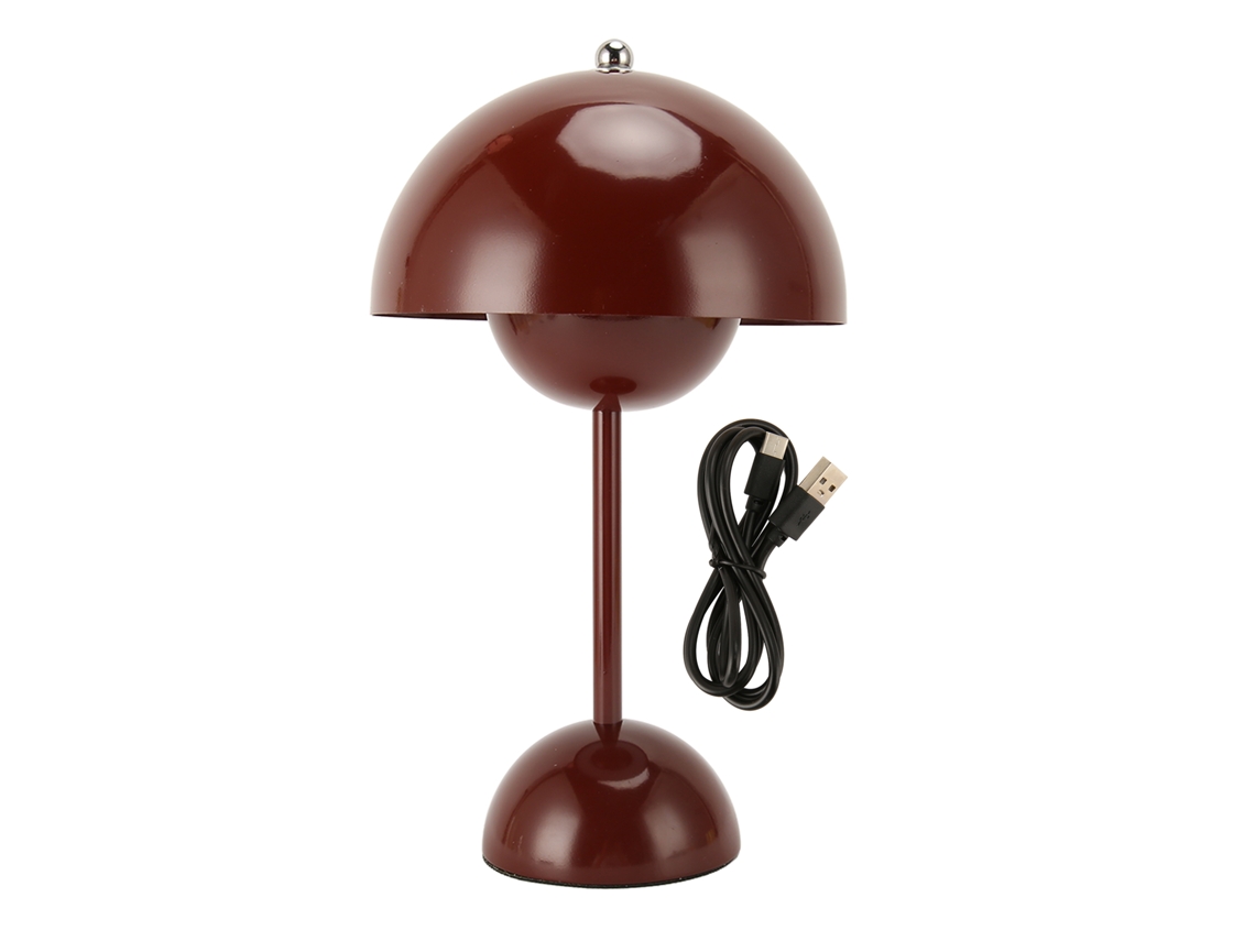 2026 lâmpada de Mesa Champiñón 1800mah Led 3 Modos de Luz Usb c Regulável por Toque Pequena Lâmpada de Noite para Dormitório Escritório Vinho Tinto