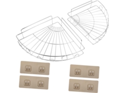Conjunto De 2-prateleiras Parede Em Aço Inoxidável Com Revestimento Pvc Para Banheiro, Cozinha E Lavabo