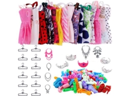 Conjunto de roupas para bonecas, acessórios de moda, sapatos e joias. Seguro e divertido para meninas.