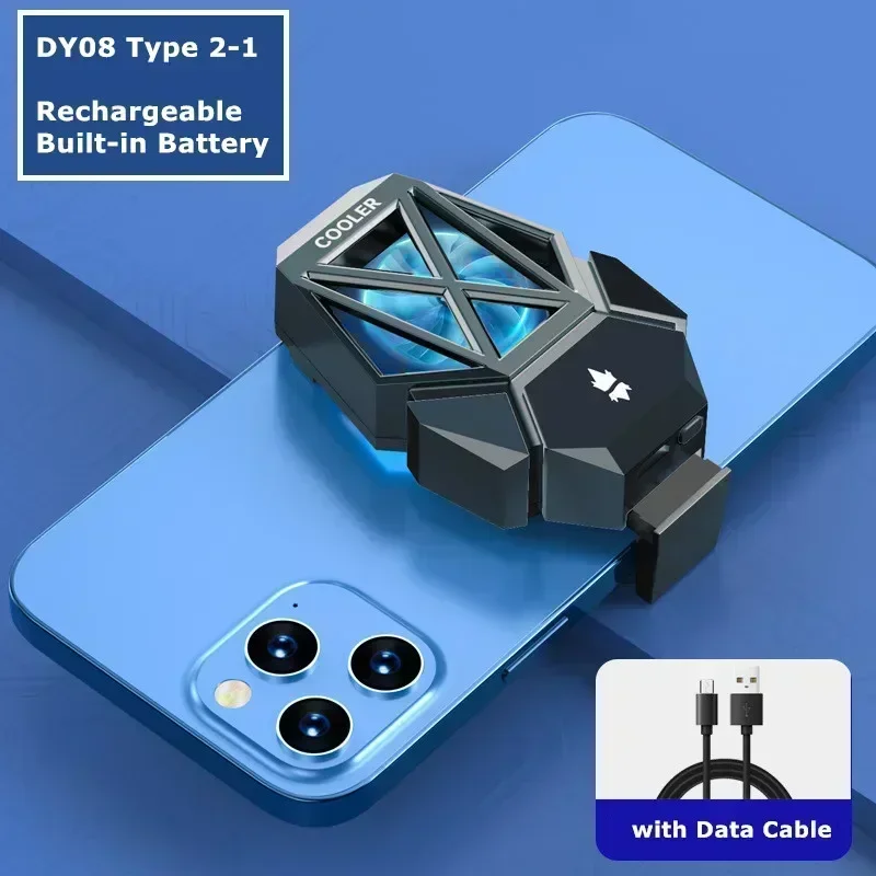 (preto Recarregável) Radiador De Resfriamento Para Celular Com Dissipador De Calor Traseiro Com Clipe E Resfriamento A Ar