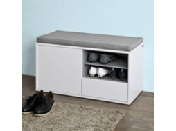 Banco Armário de Sapatos SOBUY Branco e Cinzento (80x46x35cm)