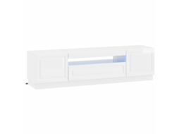 Vidaxl Gabinete De Tv Led Branco Brilhante Derivados De Madeira