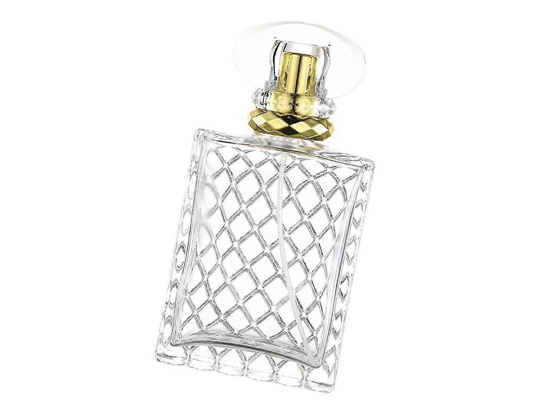 Frasco de vidro dourado recarregável para perfume, 100ml.