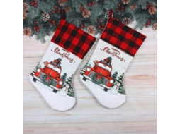 Pacote Com 2 Meias De Natal Brancas De 19 Polegadas Olysi Shop