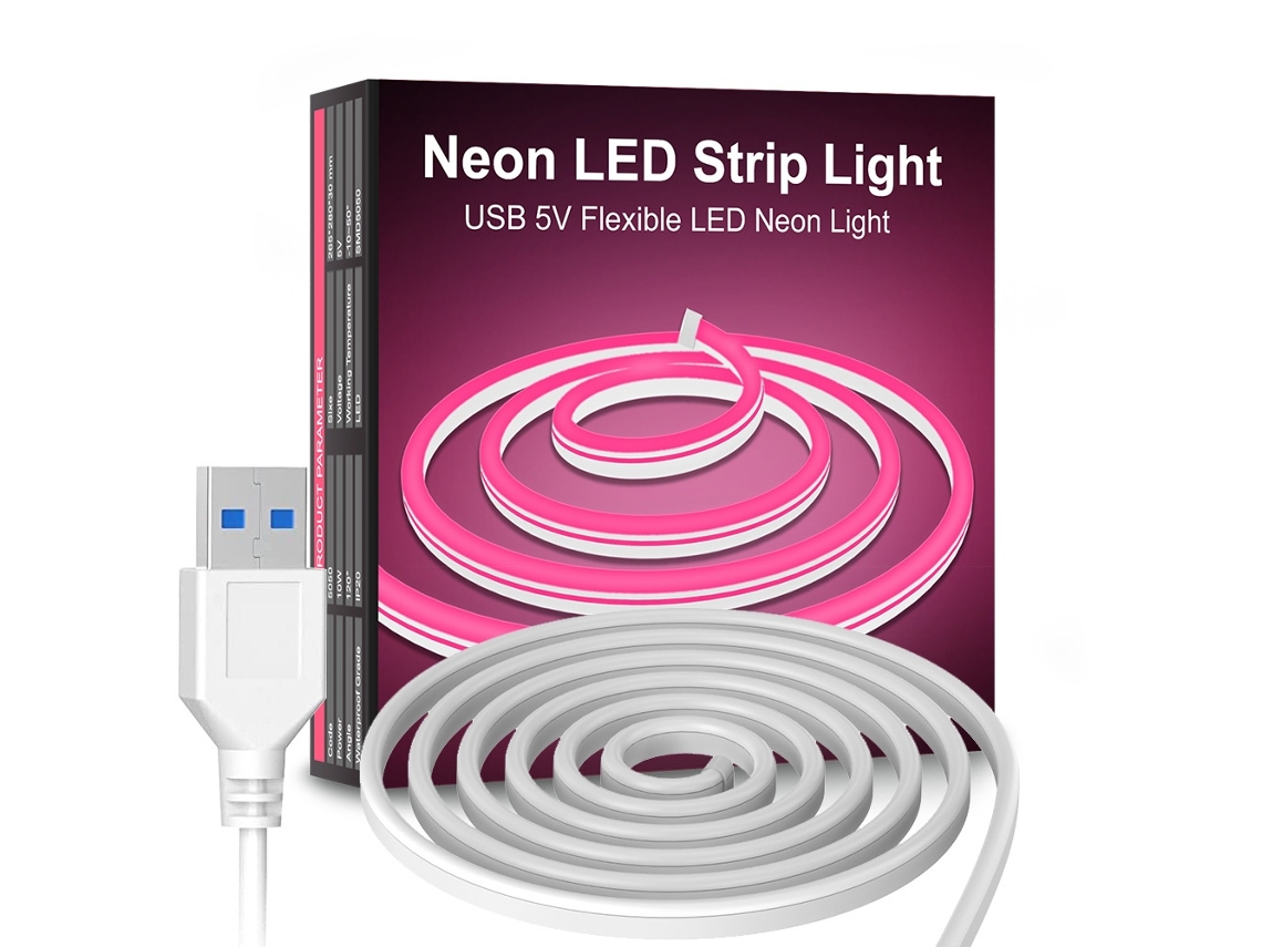 Fita Led Neon 5 V Flexível Recortável Para Quarto E Setup - Lurelia