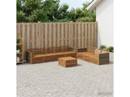 Vidaxl Conjunto De Sofás Para Exterior 8 Pcs Natural