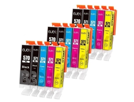 570 571 Xl Cartuchos De Tinta Ejet 15 Pacote Compatível Para Canon Pgi 570xl/cli571xl Para Pixma Mg5700