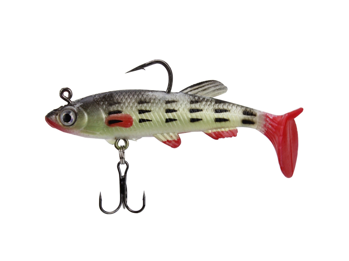 Rebe Señuelo de Pesca Simulación com Anzuelo Simple e Triplo, Verde