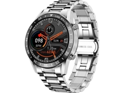 Smartwatch Para Homens Bluetooth Chamadas Chat De Voz Fitness Monitor Pressão Arterial Fc Sono Tela Touch 1.3 Pedômetro Ip67 Android Ios Prata Yizhood