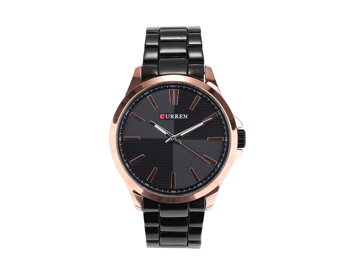 Reloj Hombre Curren 8322 Resistente Al Agua Acero Inoxidable Cuarzo Dial Negro