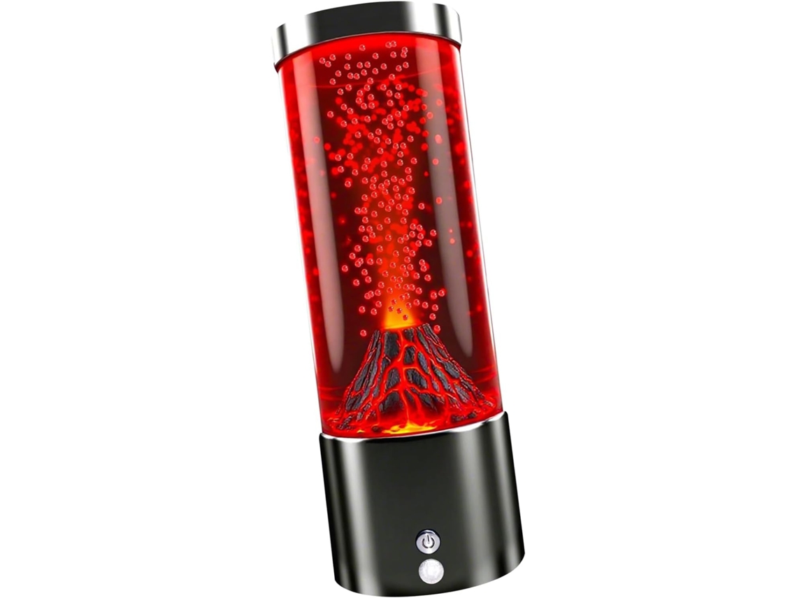 Luminária Noturna Vulcão Led, Controle Por Toque, Recarregável Via Usb