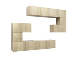 Tv Cabinet Set, Tv Cabinet Sets Vidaxl Marrom Madeira Processada (n/a)