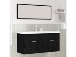 Vidaxl Armário De Banheiro Carvalho Preto 100 X 38,5 X 46 Cm