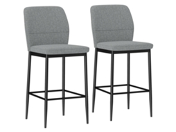 Conjunto de 2 Banquetas de Veludo com Apoio e Encosto 41x52x97 cm PANGIVO