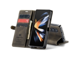 Capa Dobrável De Couro Retrô Para Celular Samsung Z Fold4, Ideal Para O Modelo Flip.marrom