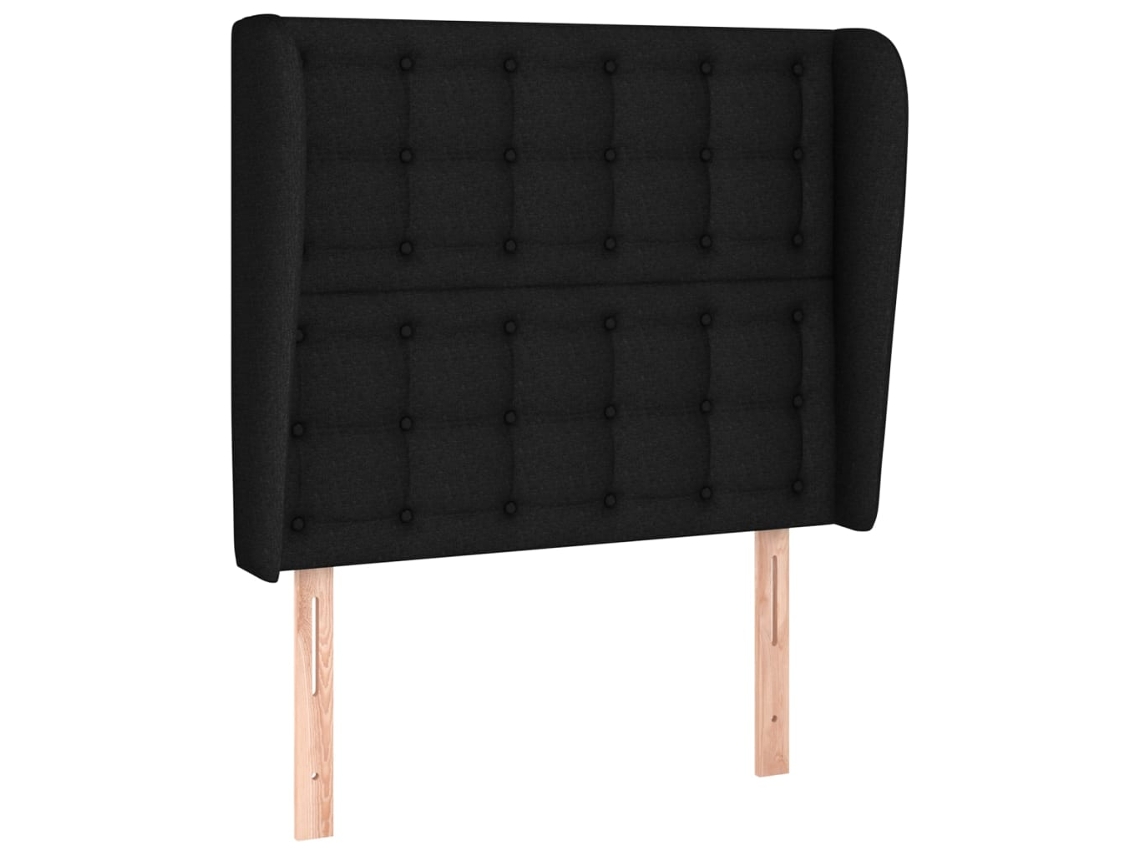 Cabeceira de Cama com Abas Tecido Preto MAISON EXCLUSIVE (83x23x118 cm)